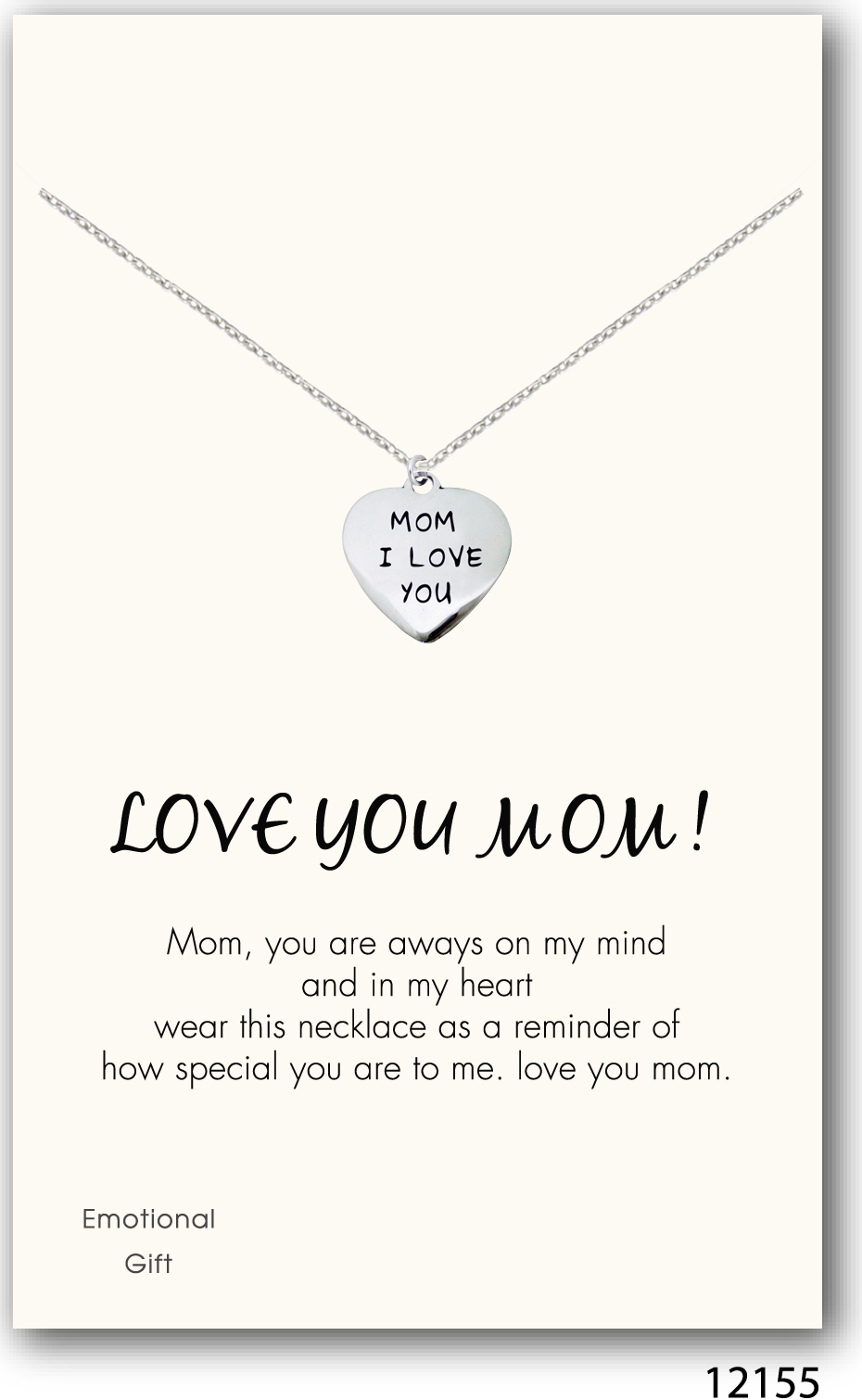 Mom, i love you silver pendant